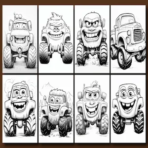 monster truck crush coloring book - 1