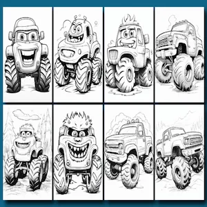 monster truck crush coloring book - 3
